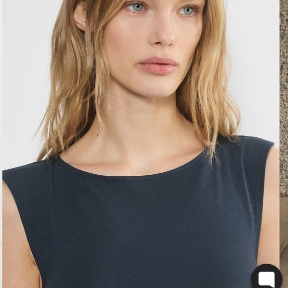 Aritzia Drop Waist Mini Dress Wilfred GoodLux Bloomsbury Dress Night Navy Large - Picture 3 of 12
